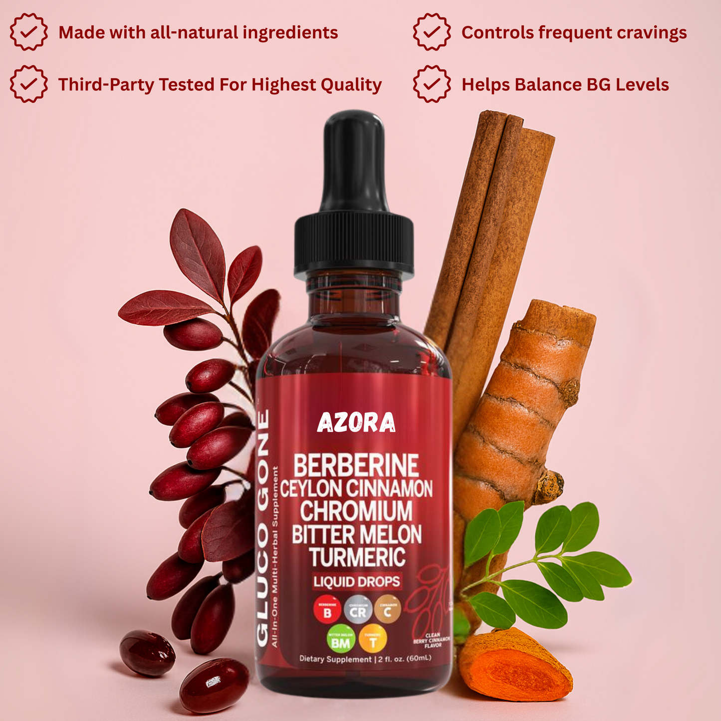 Azora Ceylon Cinnamon Berberine Liquid Drops